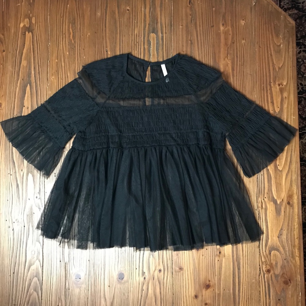 Zara Trafaluc Collection Sheer Baby Doll Top